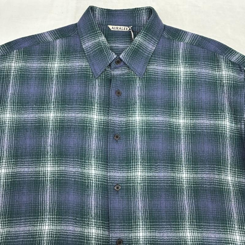 オーラリー AURALEE シャツ、ブラウス 長袖 25AW AIRY WOOL CHECK SHIRT エアリー ウール チェック シャツ A25AS01WN 5 チェック メンズ USED 古着 中古 50156832