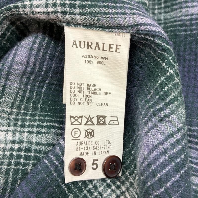 オーラリー AURALEE シャツ、ブラウス 長袖 25AW AIRY WOOL CHECK SHIRT エアリー ウール チェック シャツ A25AS01WN 5 チェック メンズ USED 古着 中古 50156832