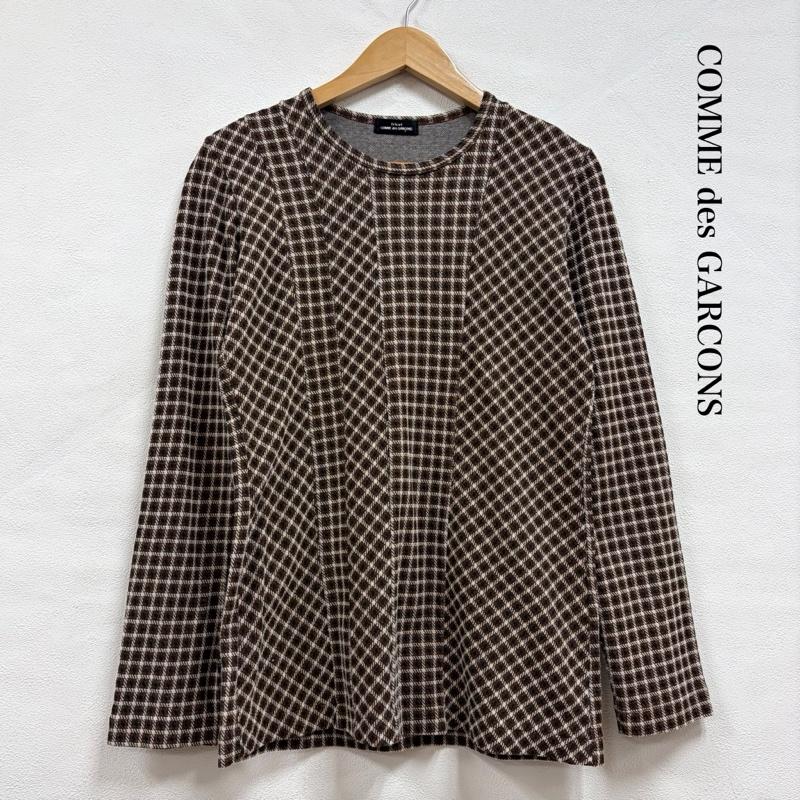 コムデギャルソン COMME des GARCONS カットソー 長袖 tricot トリコ クルーネック チェック デザイン 切替 長袖 カットソー ロンT - チェック 茶 / ブラウン / brown X 黒 / ブラック / black X ベージュ / ベージュ / beige レディース USED 古着 中古 50156833