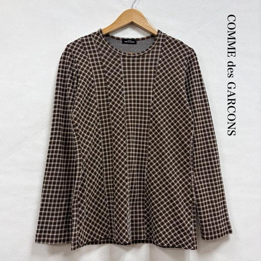 コムデギャルソン COMME des GARCONS カットソー 長袖 tricot トリコ クルーネック チェック デザイン 切替 長袖 カットソー ロンT - チェック 茶 / ブラウン / brown X 黒 / ブラック / black X ベージュ / ベージュ / beige レディース USED 古着 中古 50156833