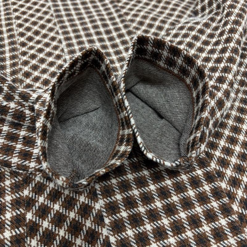 コムデギャルソン COMME des GARCONS カットソー 長袖 tricot トリコ クルーネック チェック デザイン 切替 長袖 カットソー ロンT - チェック 茶 / ブラウン / brown X 黒 / ブラック / black X ベージュ / ベージュ / beige レディース USED 古着 中古 50156833