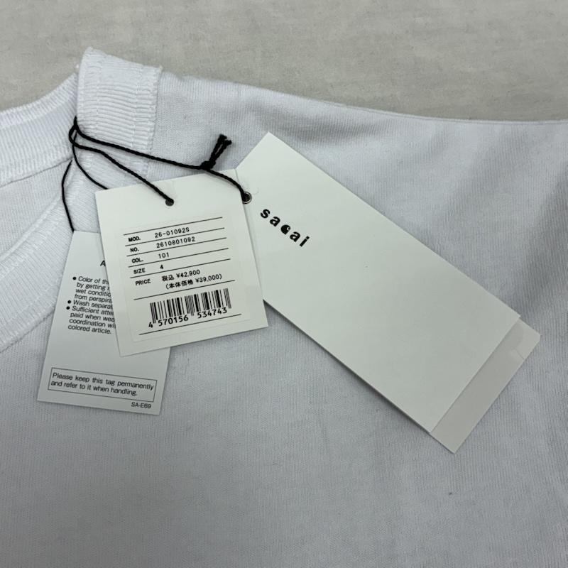 サカイ Sacai Tシャツ 半袖 26ss Carhartt カーハート コラボ 26-01092S コットン ジャージー クルーネック Tシャツ 4 ロゴ、文字 白 / ホワイト / white メンズ USED 古着 中古 50156835