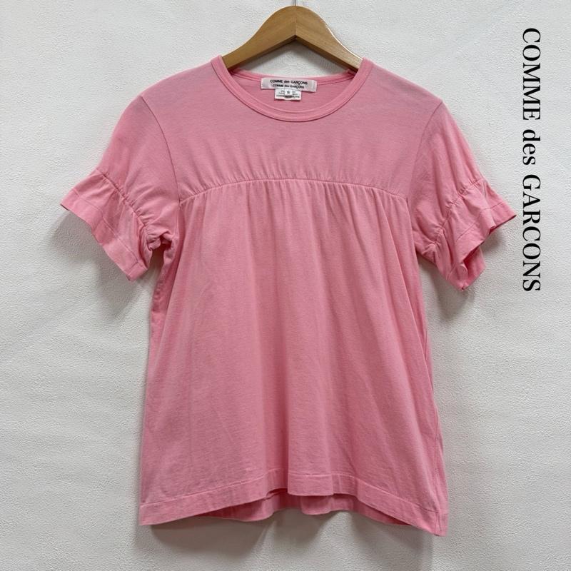コムデギャルソン COMME des GARCONS Tシャツ 半袖 クルーネック シャーリング 半袖 Tシャツ フリル スリーブ カットソー シングルステッチ - 無地 桃 / ピンク / pink レディース USED 古着 中古 50156836