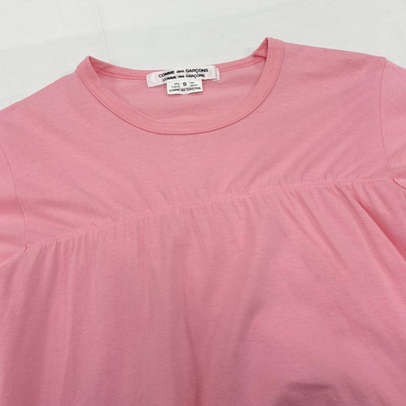 コムデギャルソン COMME des GARCONS Tシャツ 半袖 クルーネック シャーリング 半袖 Tシャツ フリル スリーブ カットソー シングルステッチ - 無地 桃 / ピンク / pink レディース USED 古着 中古 50156836