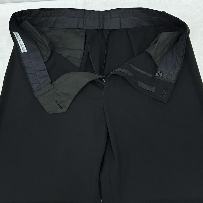 エンポリオアルマーニ EMPORIO ARMANI スーツ スーツ レーヨン ウール パイピング テーラード ジャケット スラックス セットアップ スーツ イタリア製 - 黒 / ブラック / black メンズ USED 古着 中古 50156858