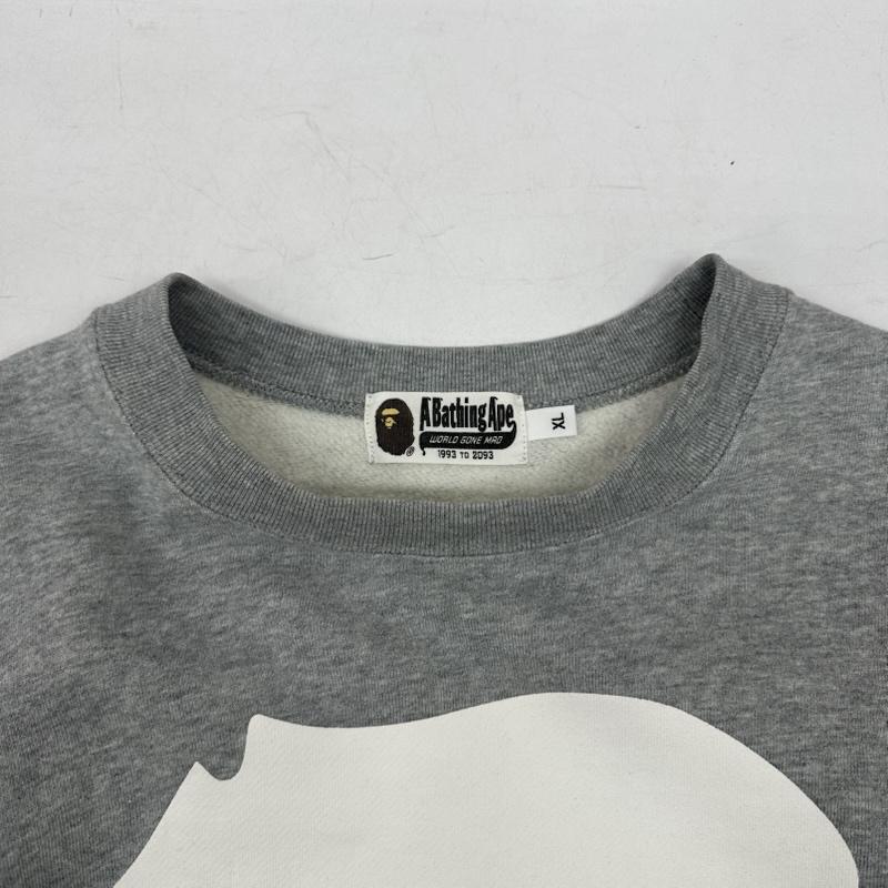 アベイシングエイプ A BATHING APE トレーナー 長袖 大猿 プリント クルーネック スウェット 004SWC701007X XL 灰 / グレー / gray メンズ USED 古着 中古 50156860