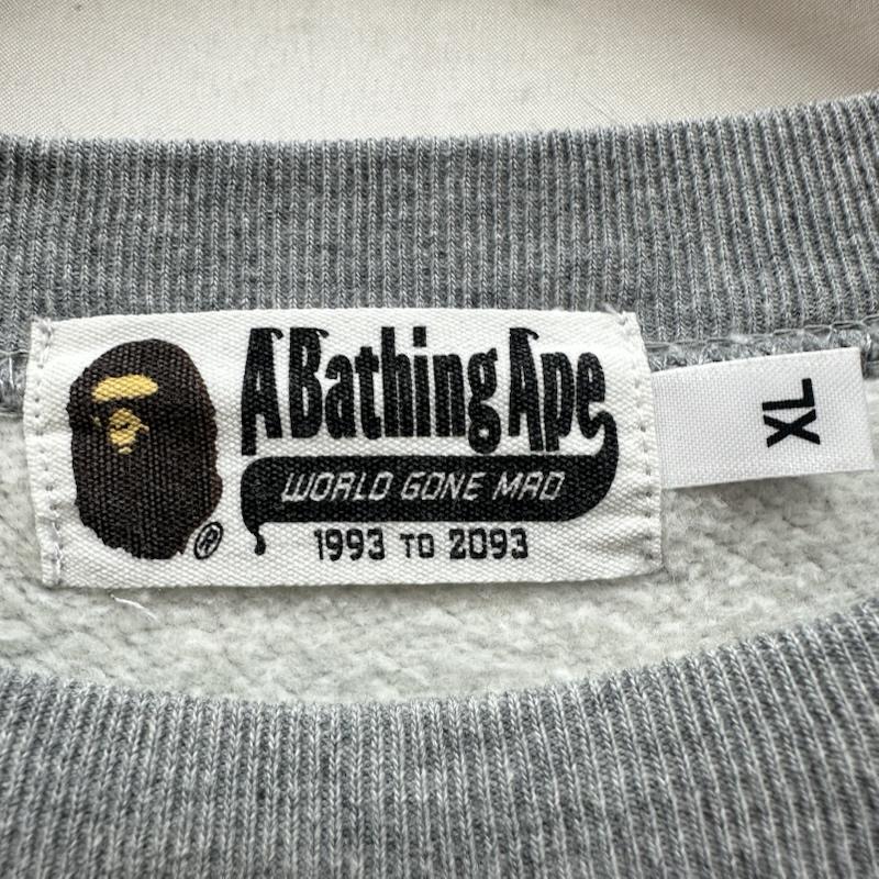 アベイシングエイプ A BATHING APE トレーナー 長袖 大猿 プリント クルーネック スウェット 004SWC701007X XL 灰 / グレー / gray メンズ USED 古着 中古 50156860