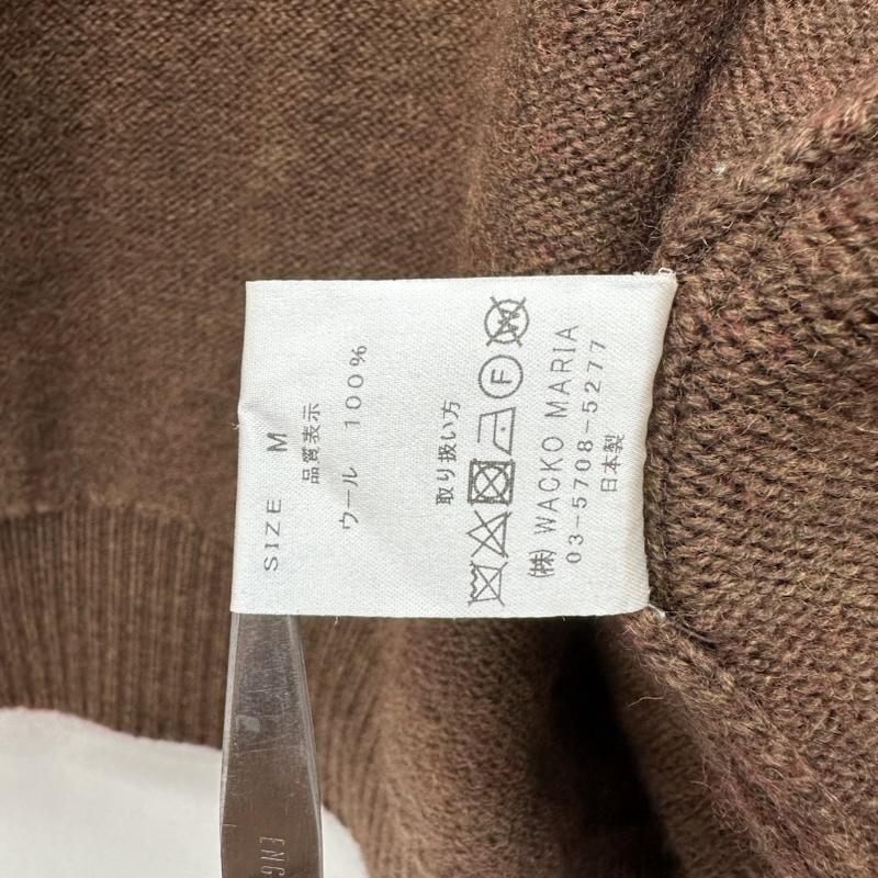 ワコマリア WACKO MARIA カーディガン 長袖 24SS HIGH TIMES ロゴ 刺繍 ニット カーディガン M 茶 / ブラウン / brown メンズ USED 古着 中古 50156872