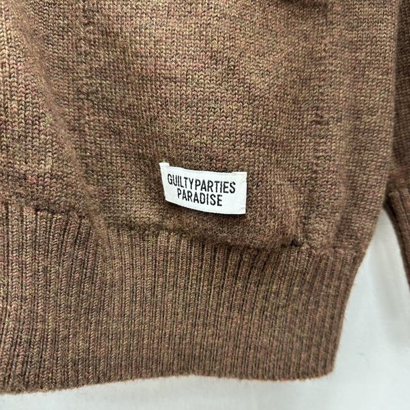 ワコマリア WACKO MARIA カーディガン 長袖 24SS HIGH TIMES ロゴ 刺繍 ニット カーディガン M 茶 / ブラウン / brown メンズ USED 古着 中古 50156872