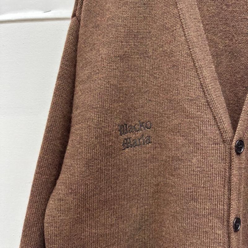 ワコマリア WACKO MARIA カーディガン 長袖 24SS HIGH TIMES ロゴ 刺繍 ニット カーディガン M 茶 / ブラウン / brown メンズ USED 古着 中古 50156872