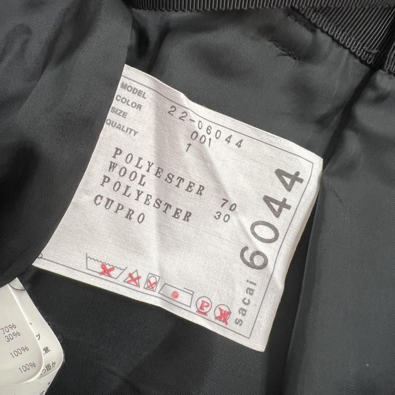 サカイ Sacai パンツ スラックス スーチング ワイド スラックス 22-06044 1 黒 / ブラック / black レディース USED 古着 中古 50156877