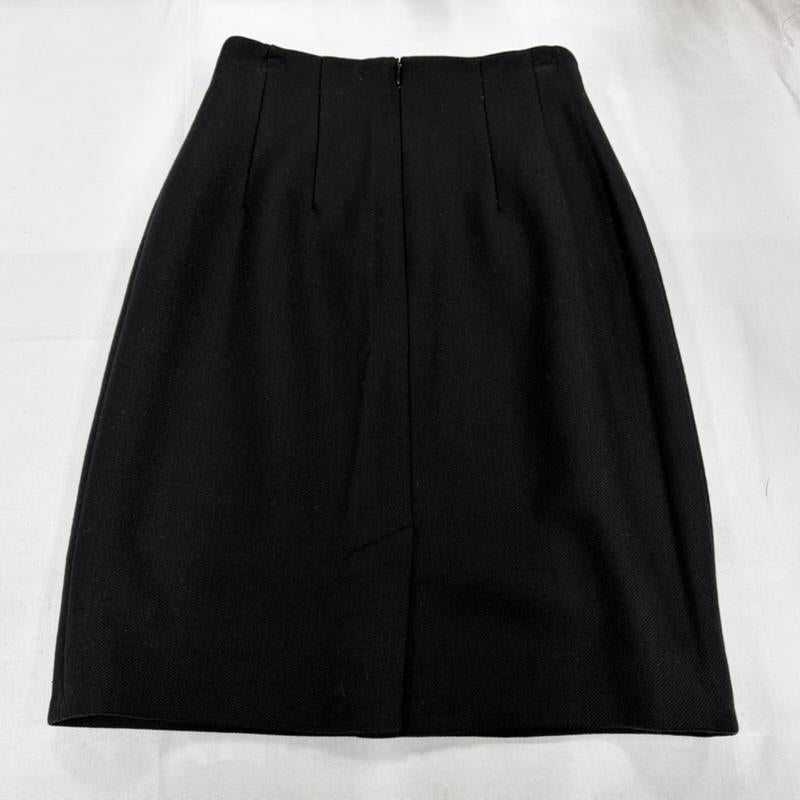 フェンディ FENDI スカート ミニスカート タイト ミニ スカート タック スリット イタリア製 ウール - 無地 黒 / ブラック / black レディース USED 古着 中古 50156879
