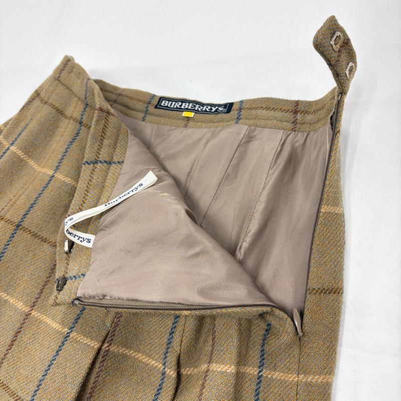バーバリーズ BURBERRYS スカート ひざ丈スカート チェック プリーツ スカート - チェック ベージュ / ベージュ / beige レディース USED 古着 中古 50156889