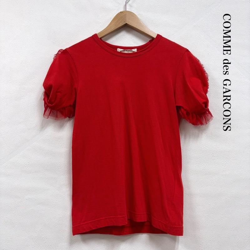 コムデギャルソン COMME des GARCONS Tシャツ 半袖 袖フリル 半袖 カットソー Tシャツ S 無地 赤 / レッド / red レディース USED 古着 中古 50156893