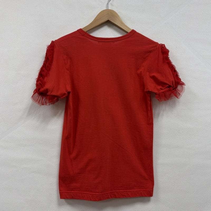 コムデギャルソン COMME des GARCONS Tシャツ 半袖 袖フリル 半袖 カットソー Tシャツ S 無地 赤 / レッド / red レディース USED 古着 中古 50156893