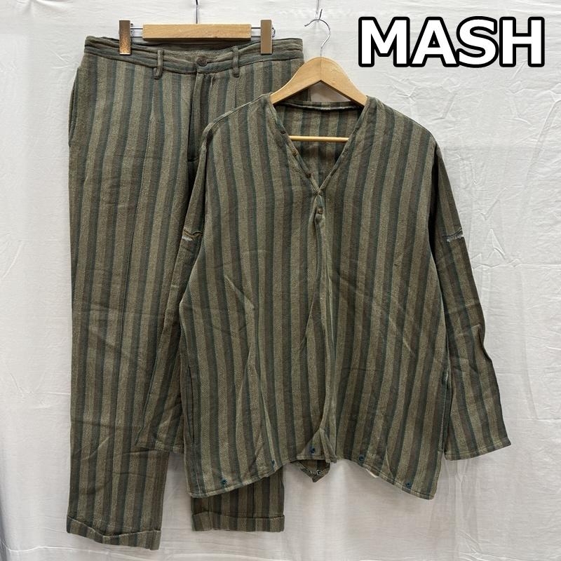 古着 USED トップス トップス MASH マッシュ ヘンプ コットン ストライプ セットアップ プルオーバー シャツ パンツ - ストライプ メンズ USED 古着 中古 50156901