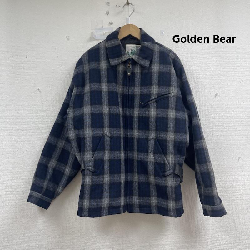 ゴールデンベア Golden Bear ジャケット、上着 ジャンパー、ブルゾン 80s USA製 ウール オンブレチェック ジャケット ベルト レザー M 紺 / ネイビー / navy メンズ USED 古着 中古 50156911