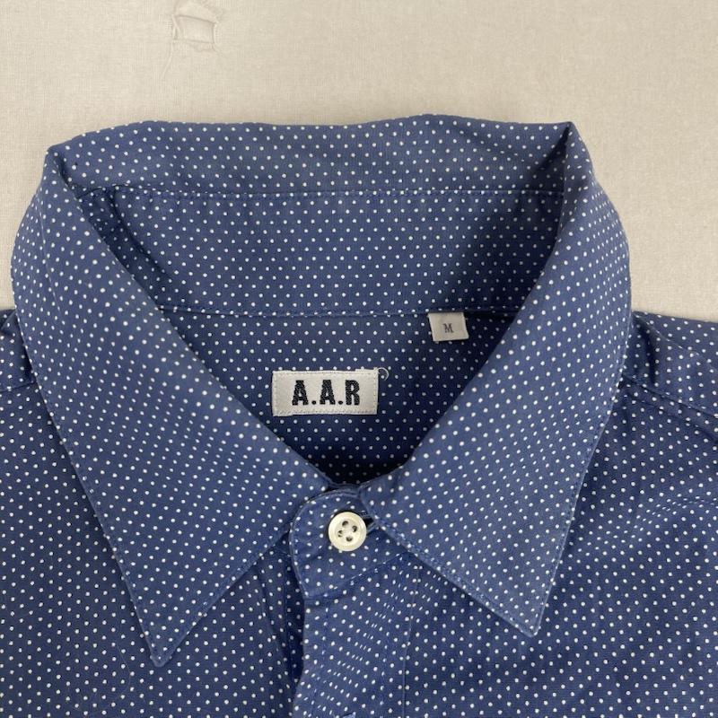 ヨウジヤマモト Yohji Yamamoto シャツ、ブラウス 半袖 A.A.R ドット柄 カジュアル シャツ 半袖 M 青 / ブルー / blue メンズ USED 古着 中古 50156913