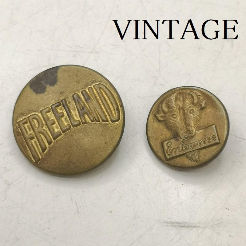 ヴィンテージ VINTAGE ファッション小物 ファッション小物 1800s FREELAND フリーランド 1910s Enterprise 牛柄 チェンジボタン 2個セット - メンズ USED 古着 中古 50156928