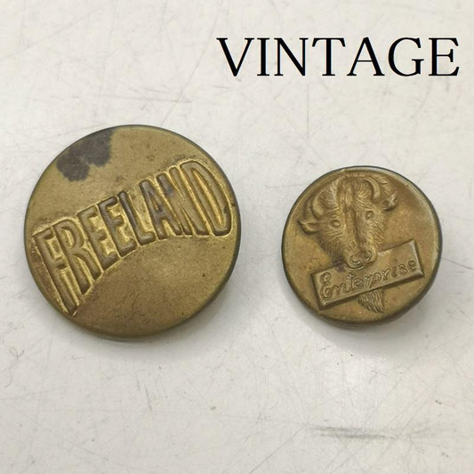 ヴィンテージ VINTAGE ファッション小物 ファッション小物 1800s FREELAND フリーランド 1910s Enterprise 牛柄 チェンジボタン 2個セット - メンズ USED 古着 中古 50156928
