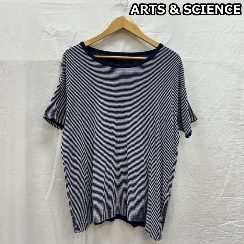 アーツアンドサイエンス ARTS & SCIENCE Tシャツ 半袖 リバーシブル ボーダー 無地 ラウンドネック Tシャツ 031-U739-082 2 メンズ USED 古着 中古 50156938