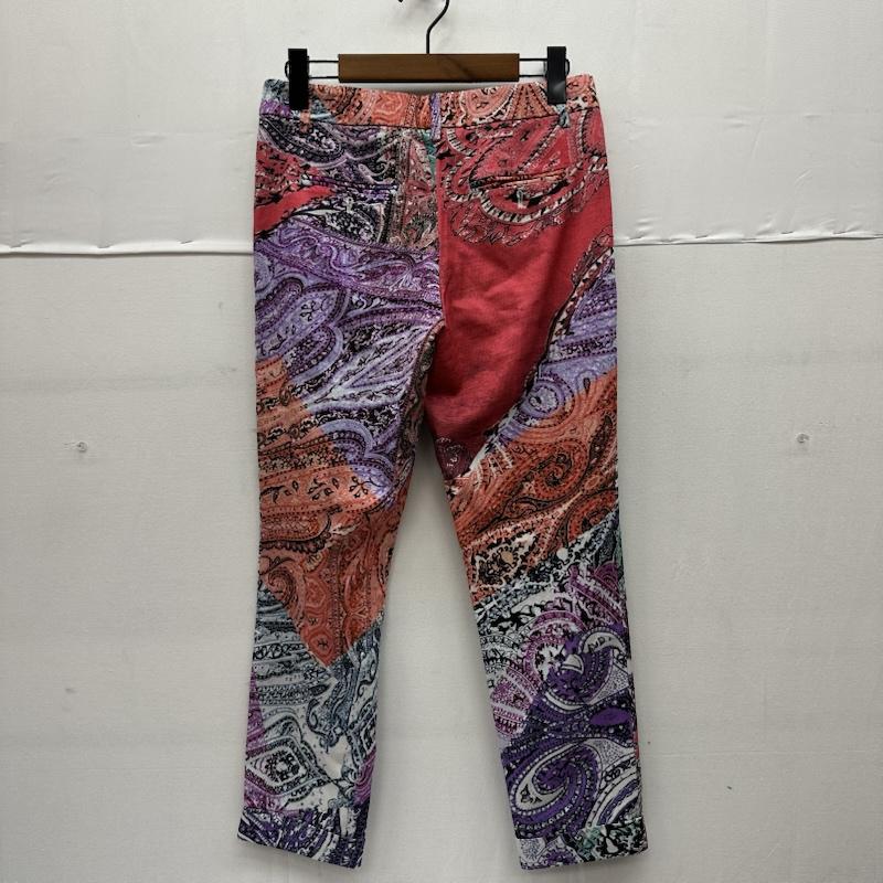 エトロ ETRO パンツ ワークパンツ、ペインターパンツ ペイズリー 総柄 スリム ストレッチ パンツ 40 白 / ホワイト / white X 紫 / パープル / purple レディース USED 古着 中古 50156978