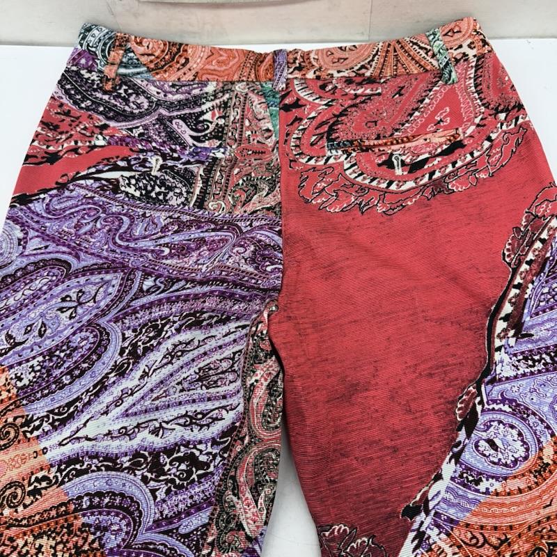 エトロ ETRO パンツ ワークパンツ、ペインターパンツ ペイズリー 総柄 スリム ストレッチ パンツ 40 白 / ホワイト / white X 紫 / パープル / purple レディース USED 古着 中古 50156978