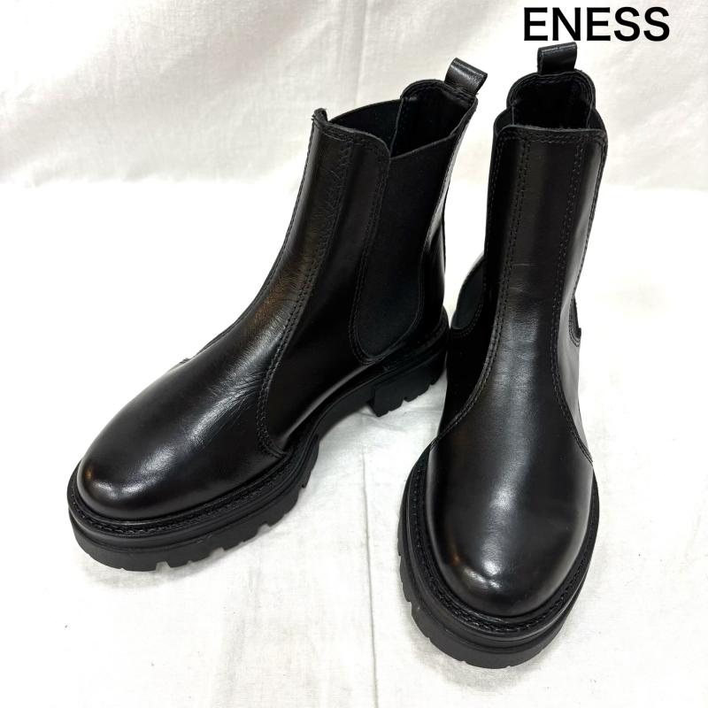 エネス eness ブーツ ロングブーツ サイドゴア チェルシー ブーツ ST-7927 レザー サイズ 35 - 黒 / ブラック / black レディース USED 古着 中古 50156986