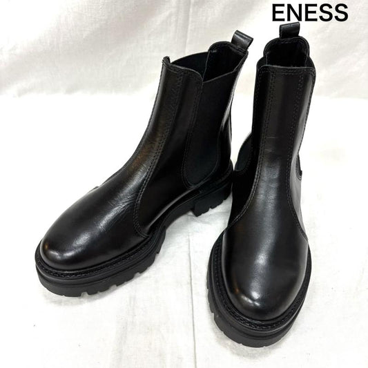 エネス eness ブーツ ロングブーツ サイドゴア チェルシー ブーツ ST-7927 レザー サイズ 35 - 黒 / ブラック / black レディース USED 古着 中古 50156986