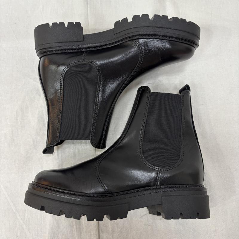 エネス eness ブーツ ロングブーツ サイドゴア チェルシー ブーツ ST-7927 レザー サイズ 35 - 黒 / ブラック / black レディース USED 古着 中古 50156986