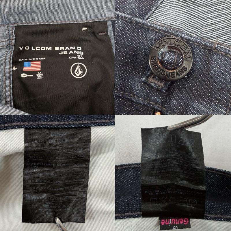ボルコム VOLCOM パンツ デニム、ジーンズ デニム ジーンズ USA製 ジッパーフライ スリム VORTA FORM SLIM FORM 30インチ 無地 インディゴ / インディゴ / Indigo メンズ USED 古着 中古 50156988