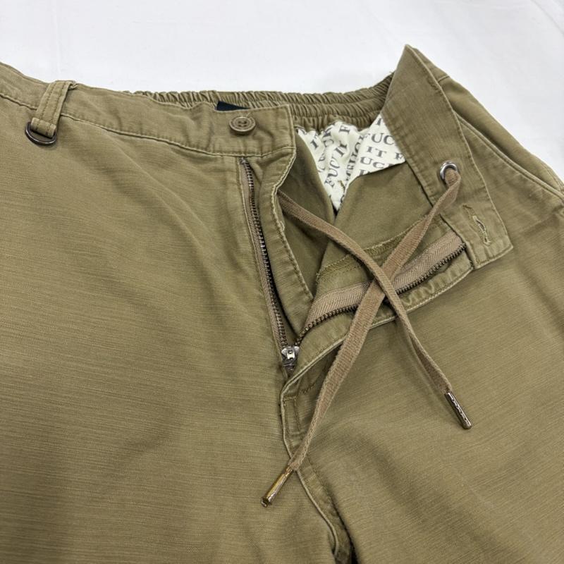 ハフ HUF パンツ ワークパンツ、ペインターパンツ ミリタリー ワイド ワーク カーゴ パンツ ジッパーフライ チノパン L 無地 カーキ / カーキ / khaki メンズ USED 古着 中古 50156991