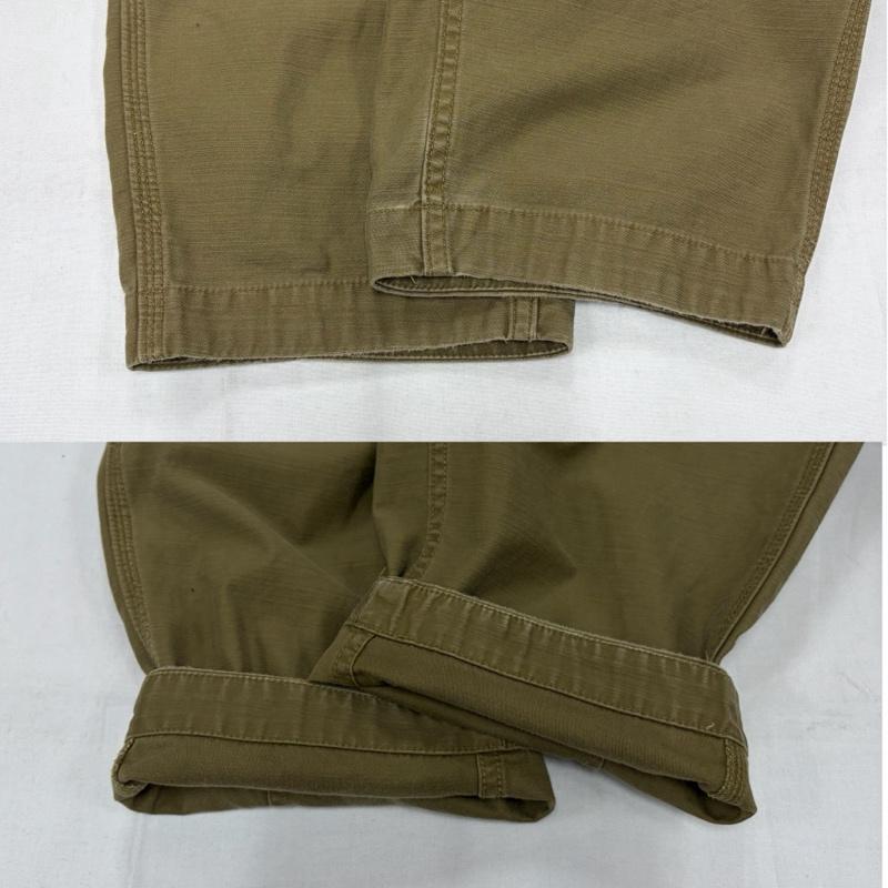 ハフ HUF パンツ ワークパンツ、ペインターパンツ ミリタリー ワイド ワーク カーゴ パンツ ジッパーフライ チノパン L 無地 カーキ / カーキ / khaki メンズ USED 古着 中古 50156991
