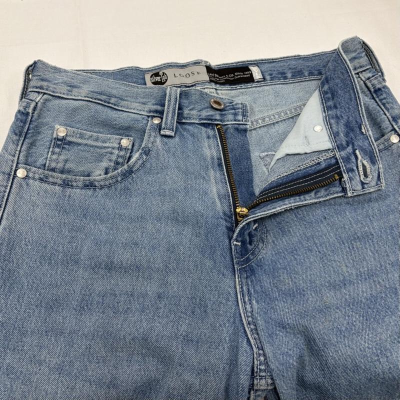 リーバイス Levi s パンツ デニム、ジーンズ SilverTab シルバータブ LOOSE ルーズ フィット ジッパーフライ デニム ジーンズ 28インチ 無地 水色 / ライトブルー / メンズ USED 古着 中古 50156994