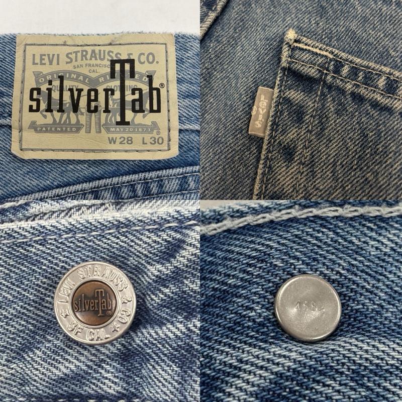 リーバイス Levi s パンツ デニム、ジーンズ SilverTab シルバータブ LOOSE ルーズ フィット ジッパーフライ デニム ジーンズ 28インチ 無地 水色 / ライトブルー / メンズ USED 古着 中古 50156994