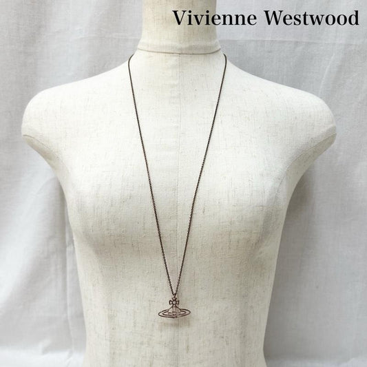 ヴィヴィアンウエストウッド Vivienne Westwood アクセサリー ネックレス、ペンダント THINLINESFLATORB シンラインフラットオーブ ネックレス ピンクゴールド - レディース USED 古着 中古 50157001