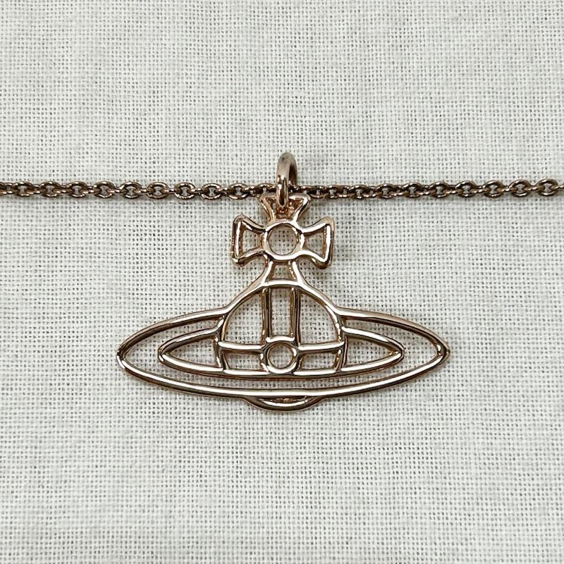 ヴィヴィアンウエストウッド Vivienne Westwood アクセサリー ネックレス、ペンダント THINLINESFLATORB シンラインフラットオーブ ネックレス ピンクゴールド - レディース USED 古着 中古 50157001