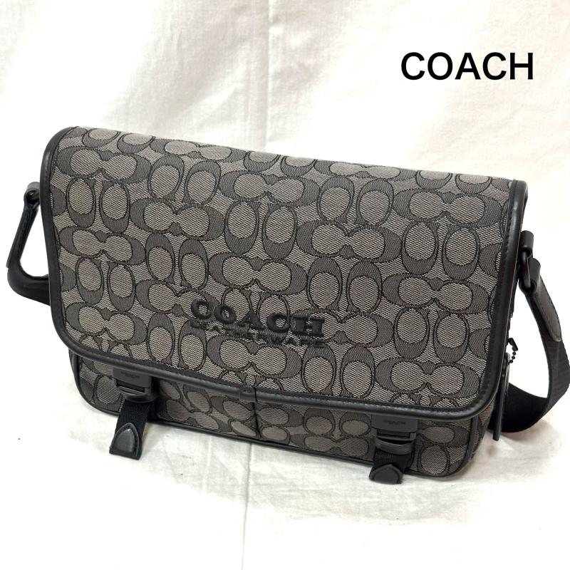 コーチ COACH メッセンジャーバッグ メッセンジャーバッグ リーグメッセンジャーバッグ　シグネチャー ジャカード グレー - 灰 / グレー / gray メンズ USED 古着 中古 50157009