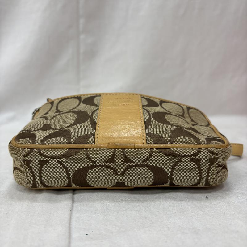 コーチ COACH ウエストバッグ ウエストバッグ ボディバッグ ウエストポーチ シグネチャー キャンバス キャメル ベージュ - ベージュ / ベージュ / beige X キャメル / キャメル / レディース USED 古着 中古 50157011