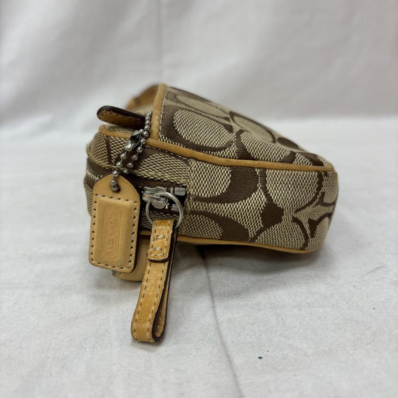 コーチ COACH ウエストバッグ ウエストバッグ ボディバッグ ウエストポーチ シグネチャー キャンバス キャメル ベージュ - ベージュ / ベージュ / beige X キャメル / キャメル / レディース USED 古着 中古 50157011
