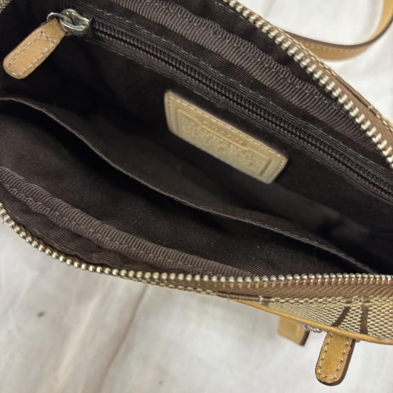 コーチ COACH ウエストバッグ ウエストバッグ ボディバッグ ウエストポーチ シグネチャー キャンバス キャメル ベージュ - ベージュ / ベージュ / beige X キャメル / キャメル / レディース USED 古着 中古 50157011