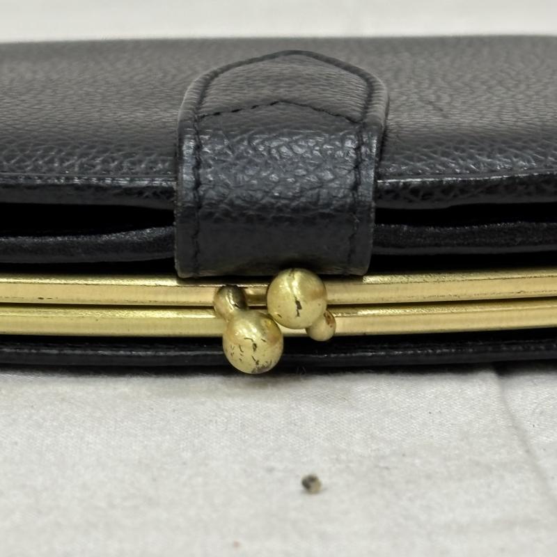 コーチ COACH 財布 二つ折り OLDCOACH オールドコーチ 二つ折り財布 がま口財布 ブラック イタリア製 - 無地 黒 / ブラック / black レディース USED 古着 中古 50157012