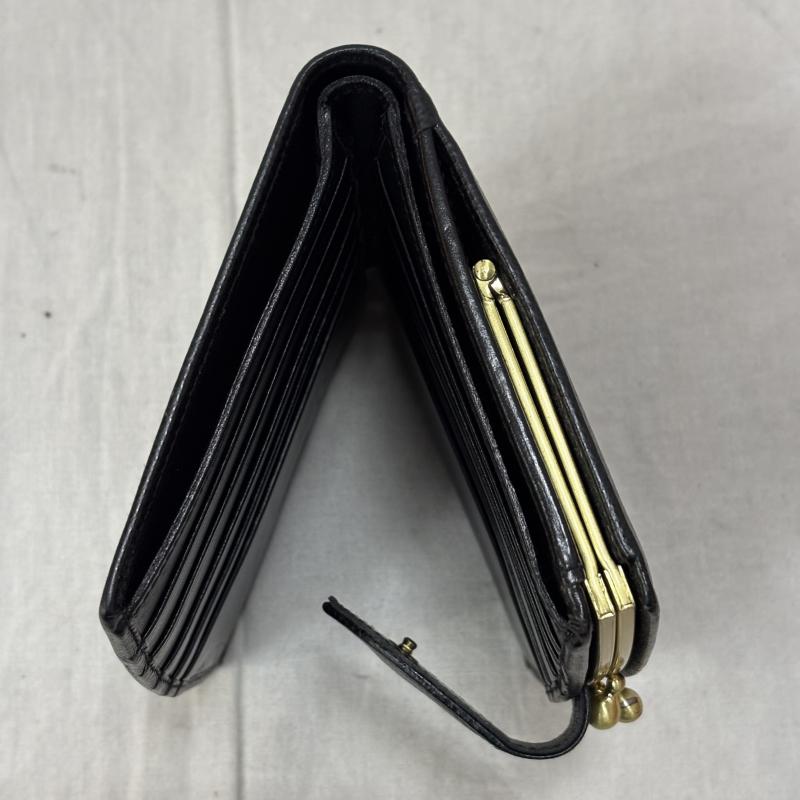 コーチ COACH 財布 二つ折り OLDCOACH オールドコーチ 二つ折り財布 がま口財布 ブラック イタリア製 - 無地 黒 / ブラック / black レディース USED 古着 中古 50157012