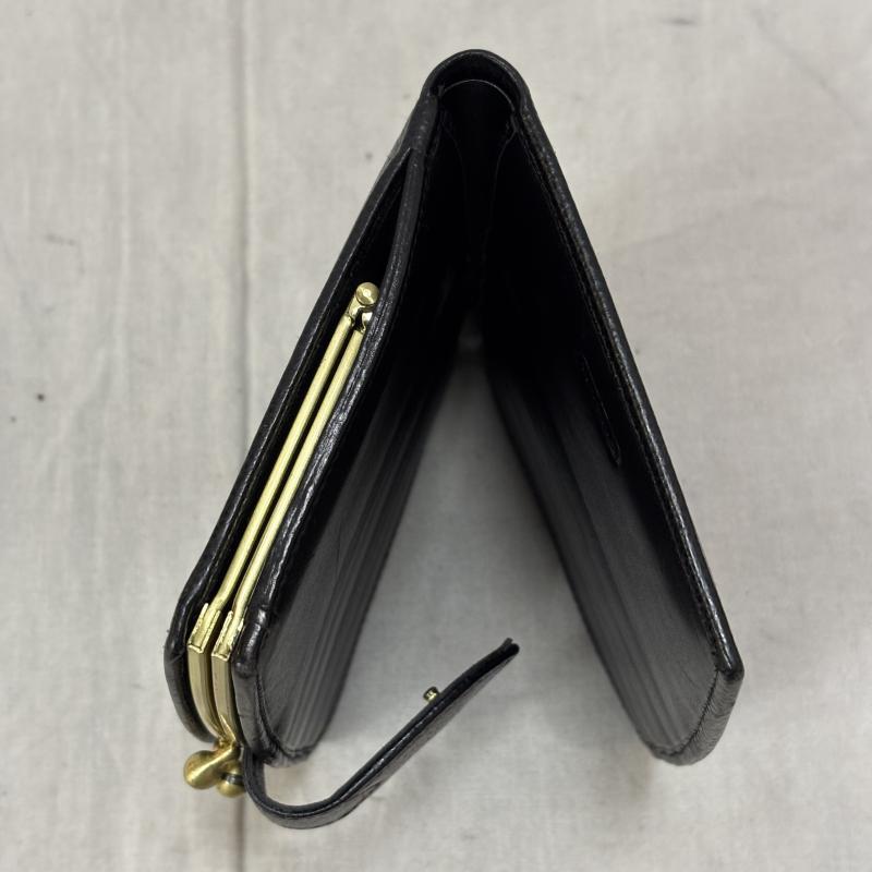 コーチ COACH 財布 二つ折り OLDCOACH オールドコーチ 二つ折り財布 がま口財布 ブラック イタリア製 - 無地 黒 / ブラック / black レディース USED 古着 中古 50157012