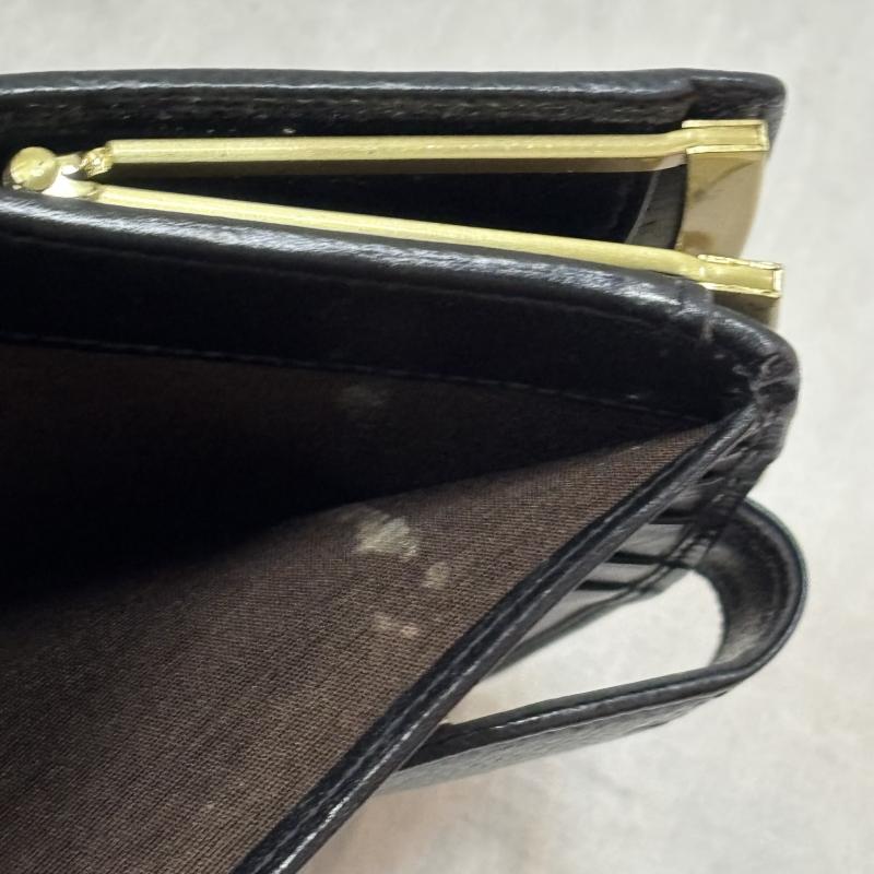 コーチ COACH 財布 二つ折り OLDCOACH オールドコーチ 二つ折り財布 がま口財布 ブラック イタリア製 - 無地 黒 / ブラック / black レディース USED 古着 中古 50157012