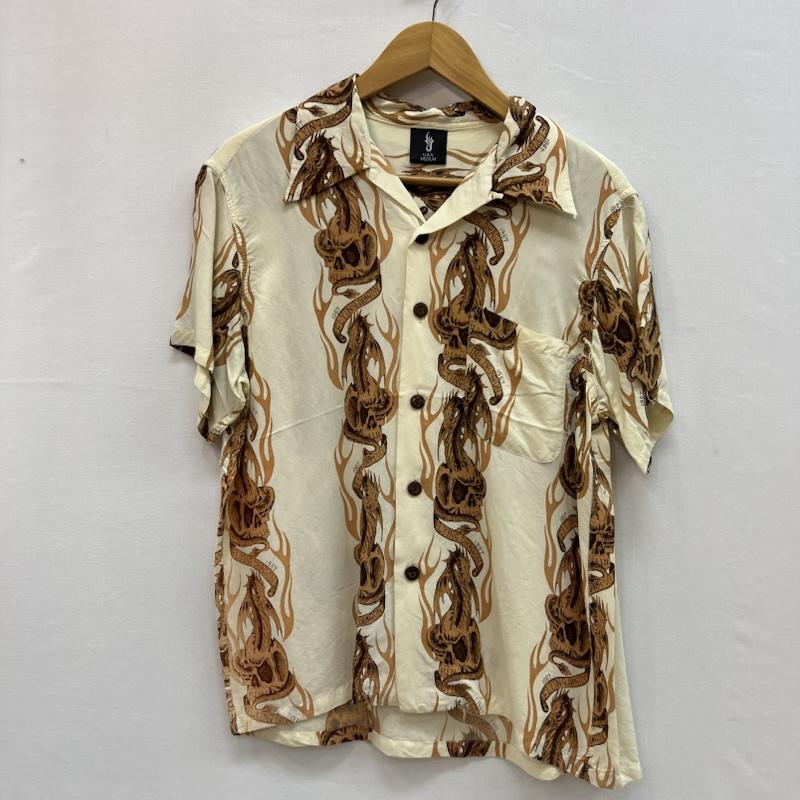 古着 USED シャツ、ブラウス 半袖 フライングドラゴン スカル レーヨン アロハシャツ M メンズ USED 古着 中古 50157030