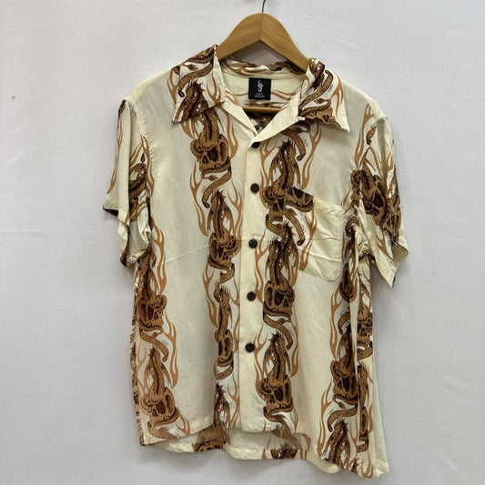 古着 USED シャツ、ブラウス 半袖 フライングドラゴン スカル レーヨン アロハシャツ M メンズ USED 古着 中古 50157030