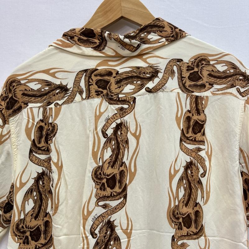 古着 USED シャツ、ブラウス 半袖 フライングドラゴン スカル レーヨン アロハシャツ M メンズ USED 古着 中古 50157030