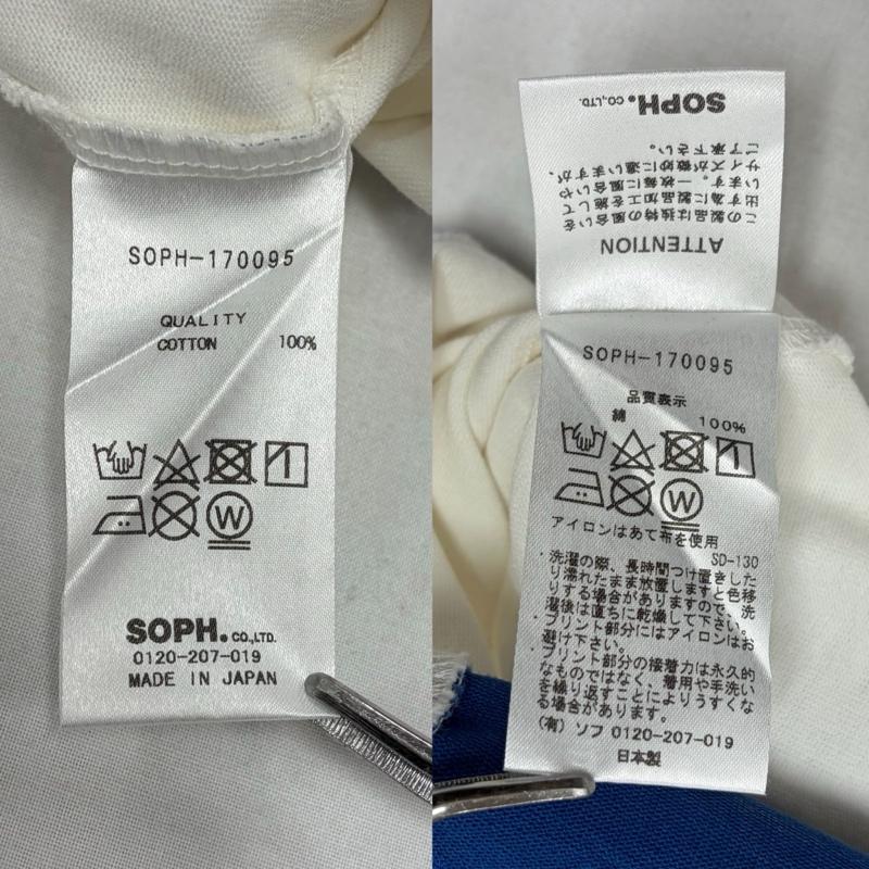 ソフネット SOPHNET. Tシャツ 七分袖 3/4 SLEEVE PLIT TEE クルーネック カットソー ロゴ プリント Tシャツ S ロゴ、文字 X プリント 白 / ホワイト / white X 赤 / レッド / red X 青 / ブルー / blue メンズ USED 古着 中古 50157058