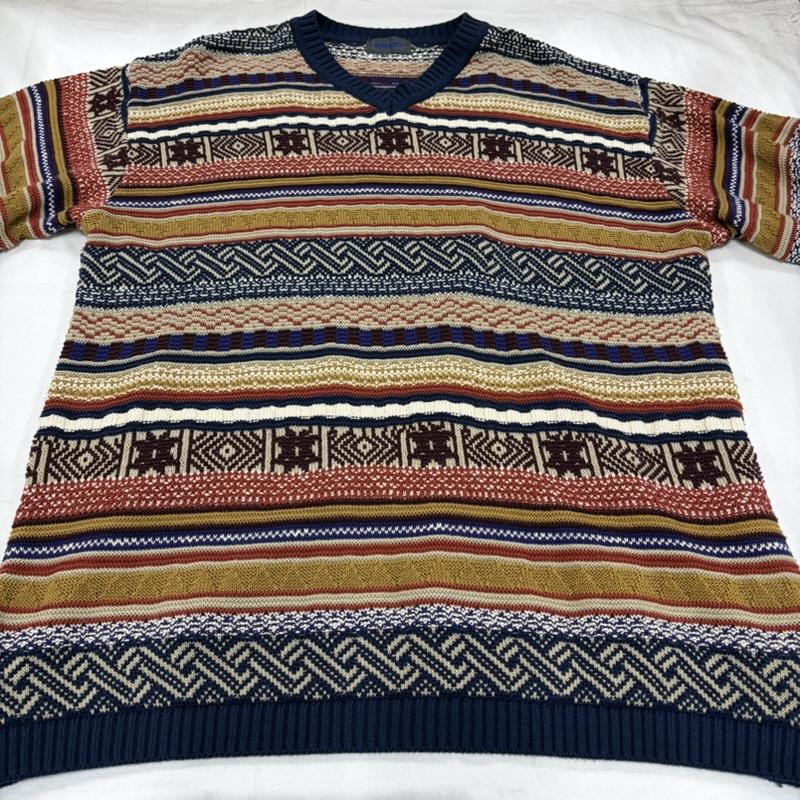 ケンゾー KENZO ニット、セーター 半袖 Vネック 薄手 半袖 ニット セーター 総柄 ネイティブ OLD オールド - 総柄 マルチカラー / マルチカラー / multicolor メンズ USED 古着 中古 50157062